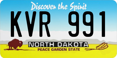 ND license plate KVR991