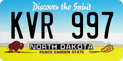 ND license plate KVR997