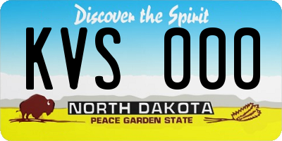 ND license plate KVS000