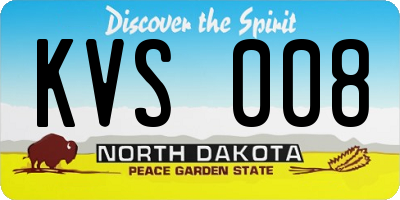 ND license plate KVS008