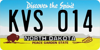 ND license plate KVS014