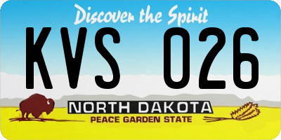 ND license plate KVS026
