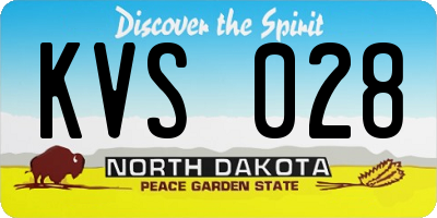 ND license plate KVS028