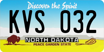 ND license plate KVS032