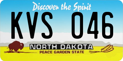 ND license plate KVS046