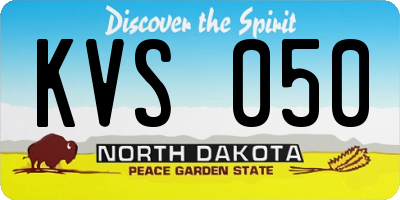 ND license plate KVS050