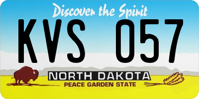 ND license plate KVS057