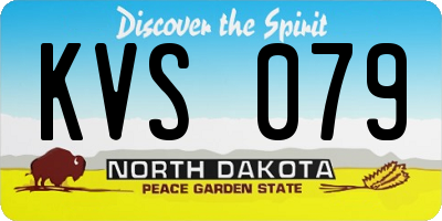 ND license plate KVS079