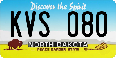 ND license plate KVS080