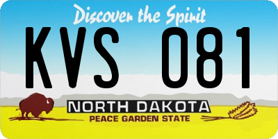 ND license plate KVS081