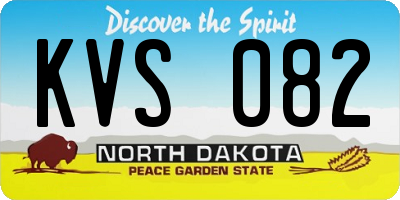 ND license plate KVS082