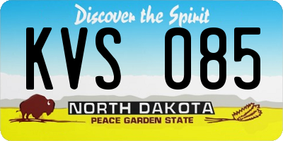 ND license plate KVS085