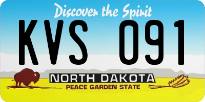 ND license plate KVS091