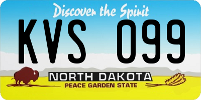 ND license plate KVS099