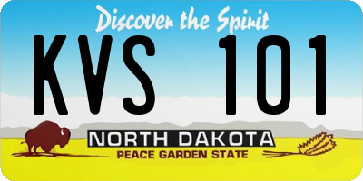 ND license plate KVS101