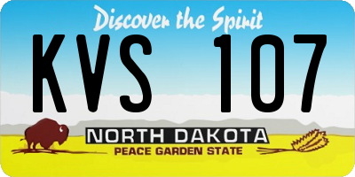 ND license plate KVS107