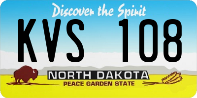 ND license plate KVS108