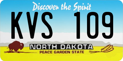 ND license plate KVS109