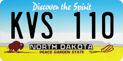 ND license plate KVS110