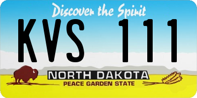 ND license plate KVS111