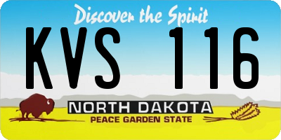 ND license plate KVS116