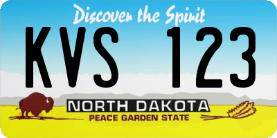 ND license plate KVS123