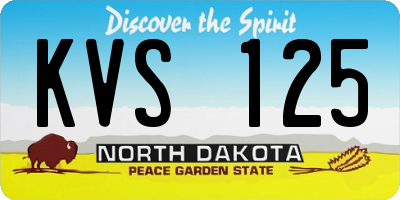 ND license plate KVS125