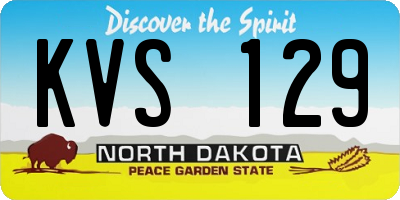 ND license plate KVS129