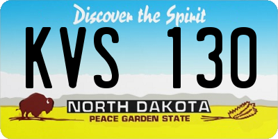 ND license plate KVS130