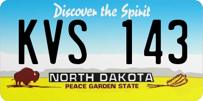 ND license plate KVS143