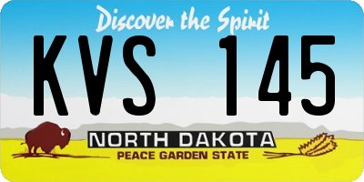 ND license plate KVS145