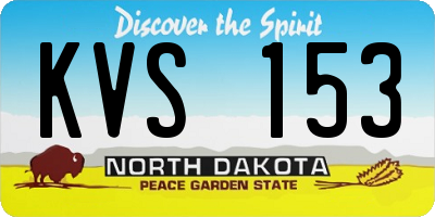 ND license plate KVS153