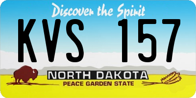 ND license plate KVS157