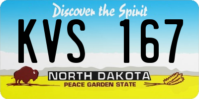 ND license plate KVS167
