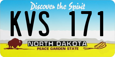 ND license plate KVS171