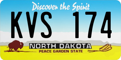 ND license plate KVS174