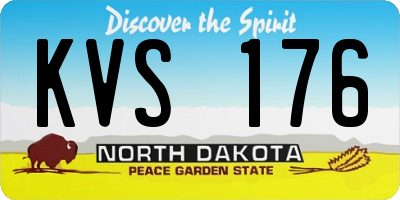 ND license plate KVS176