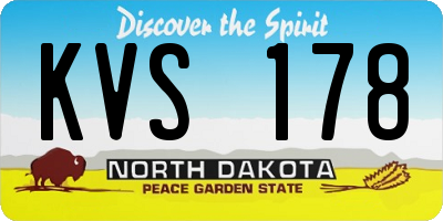 ND license plate KVS178