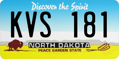 ND license plate KVS181