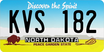 ND license plate KVS182