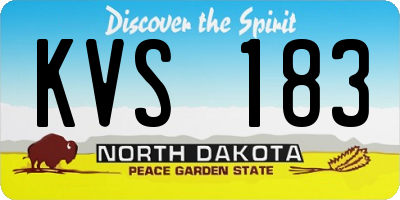 ND license plate KVS183
