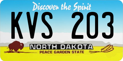ND license plate KVS203