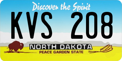 ND license plate KVS208