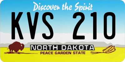 ND license plate KVS210