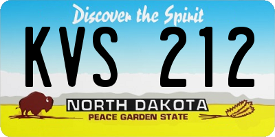ND license plate KVS212
