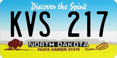 ND license plate KVS217