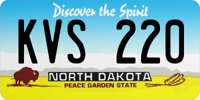 ND license plate KVS220
