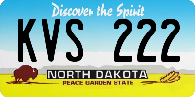 ND license plate KVS222