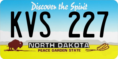 ND license plate KVS227