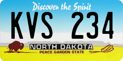 ND license plate KVS234